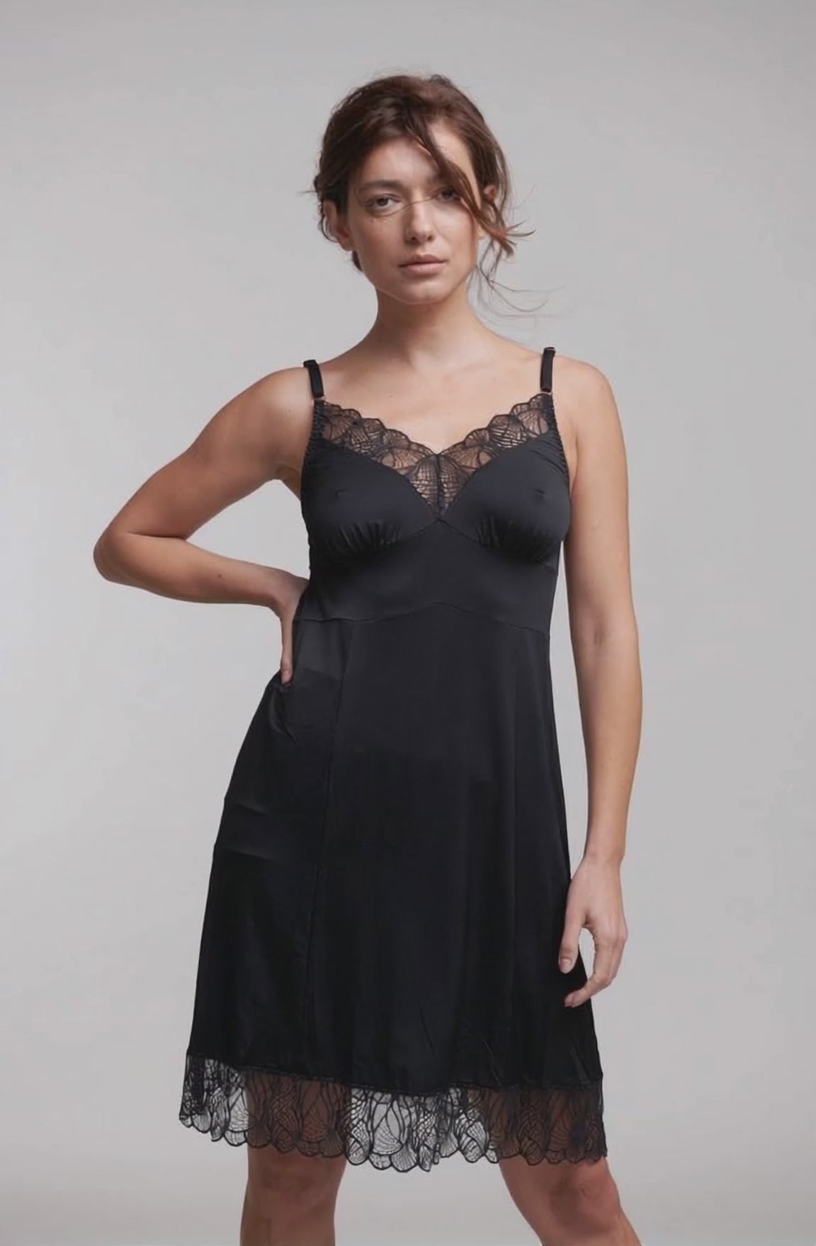 Natalie Dress in black– soft SUPERFINE rayon nightdress by ChambresSweden